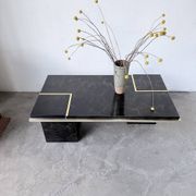 "Rizzo" lacquered and brass coffee-bar table from the 1970s.