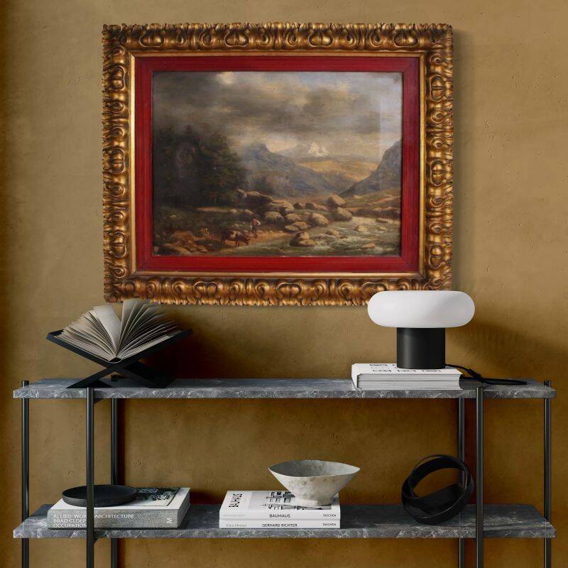 Peinture italienne, paysage signé et daté de 1846.