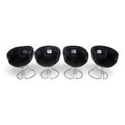 Set of 4 Pan Am dining chairs, chrome, leather by Gastone Rinaldi for RIMA,