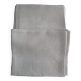12 large old damask napkins, monogrammed