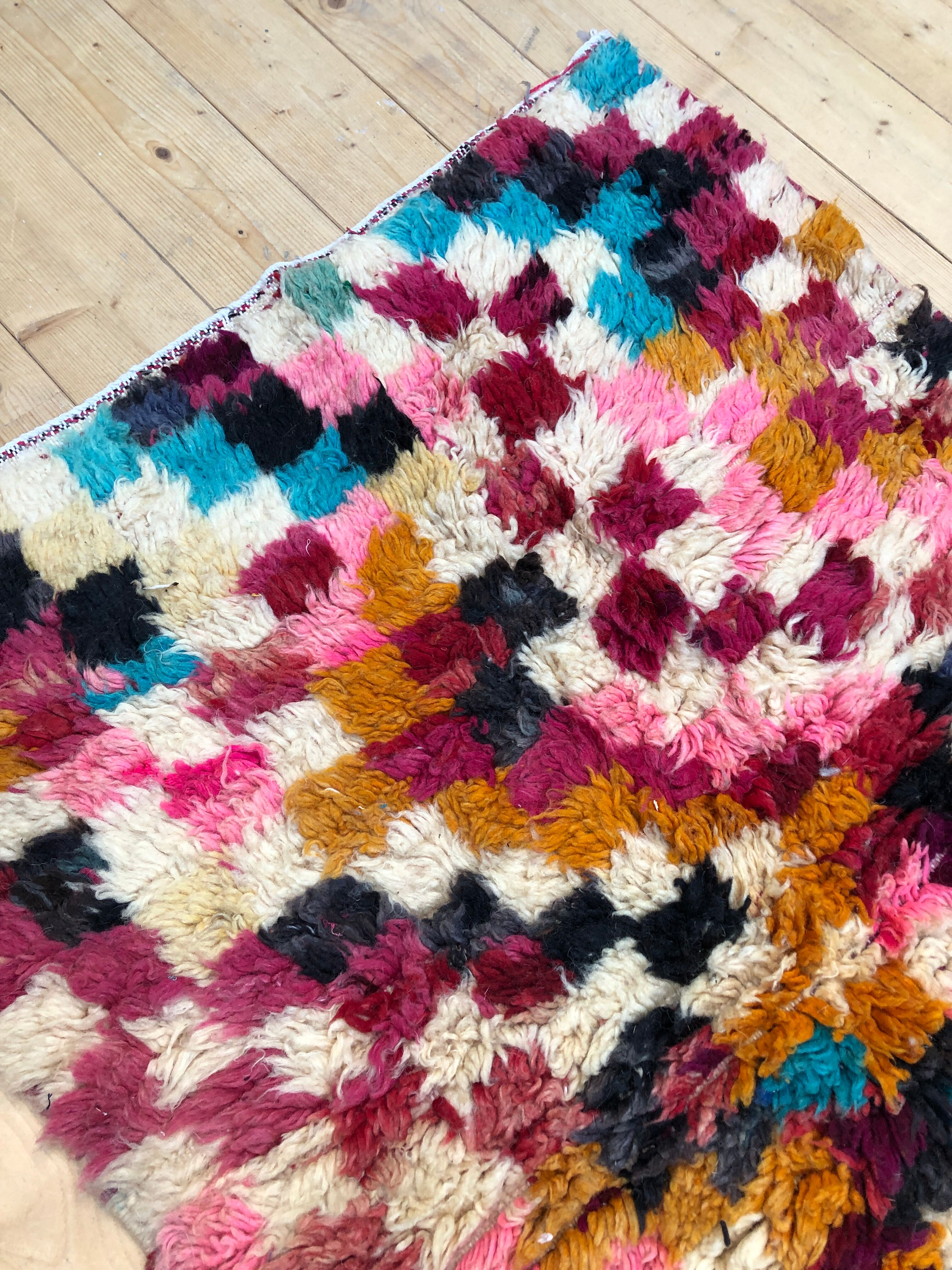 Moroccan Berber carpet Boujaad colorful 1.36x0.9m