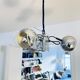 Vintage Chrome & Acrylic Pendant Lamp in the Style of Gino Sarfatti , 1970s