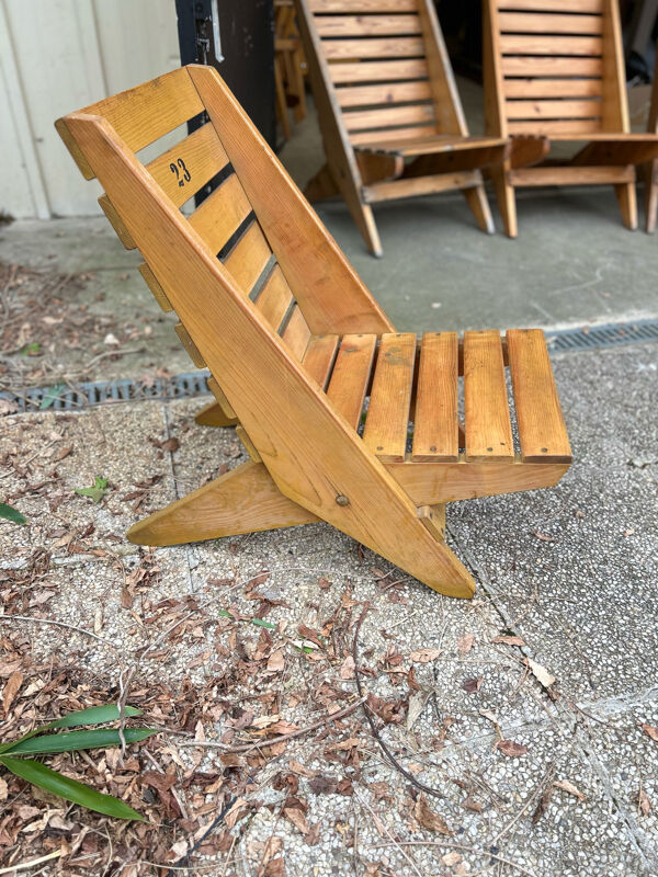 Chaise de plage en bois