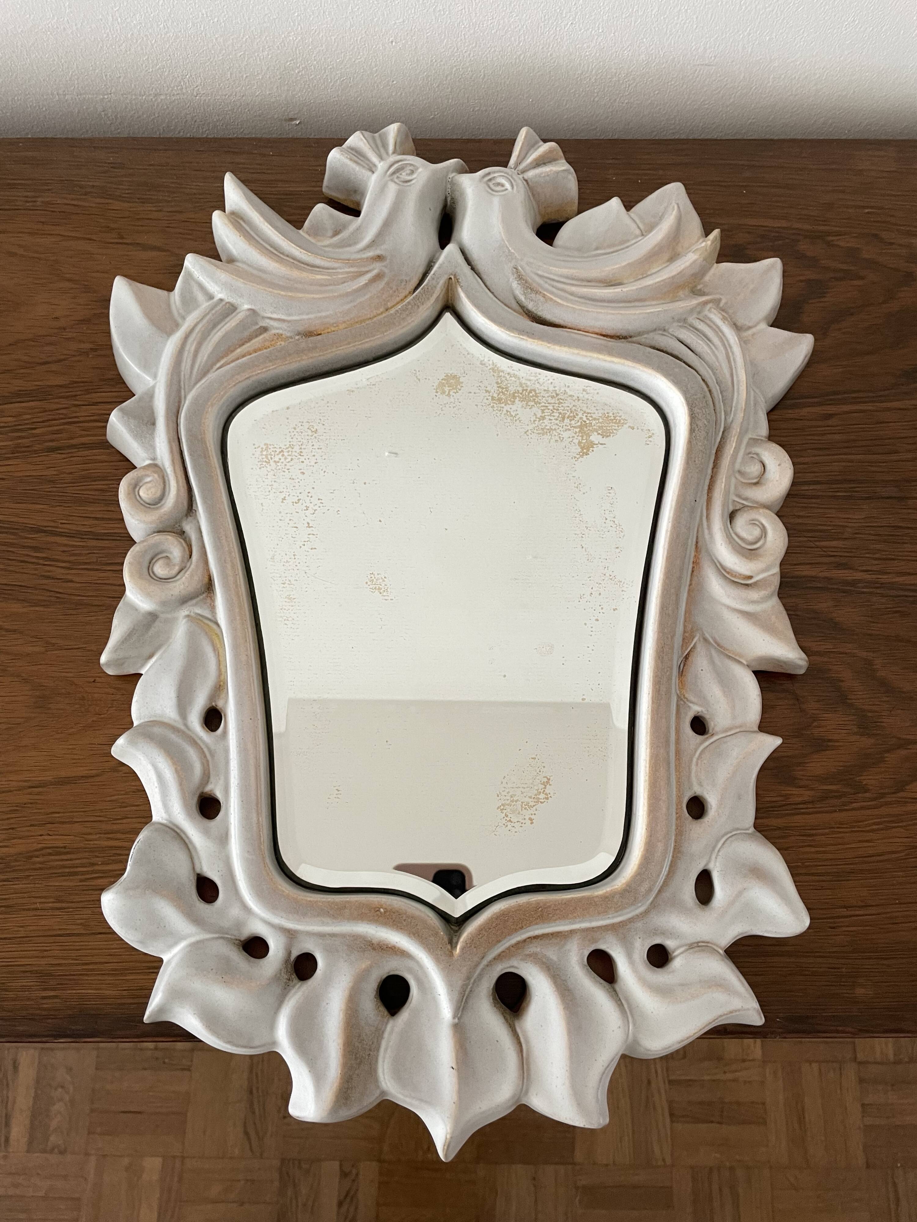 Ceramic mirror giraud vallauris