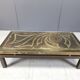 Vintage etched brass coffee table by Willy Daro, 1970s