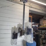 Chrome and glass pendant chandelier by Sciolari, Italy, 1960s