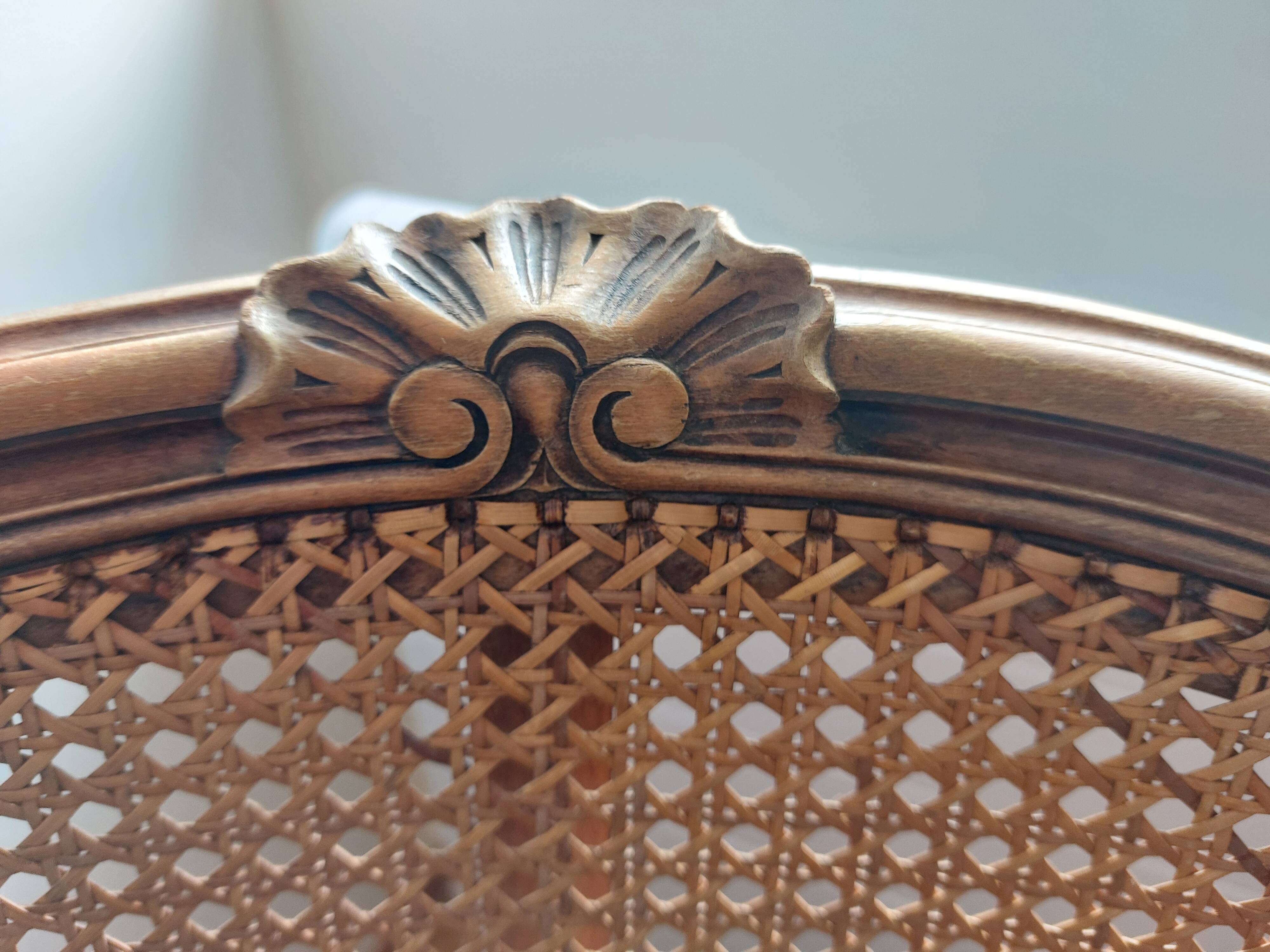 Louis XV style caned armchair