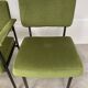 2 chairs and 1 office armchair from the 1950s in green velvet and black metal.