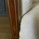 Armchair art deco 1930 marquetry fabric white cream foliage decoration