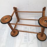 Vintage wicker cradle with 50-60s wheels