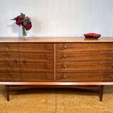 Buffet rétro vintage en teck du milieu du siècle par Lebus 1960