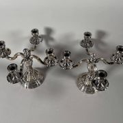 Pair of solid silver 950 candelabra in Louis XVI style