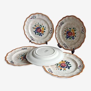 5 flat earthenware plates from Longchamp - Mistral