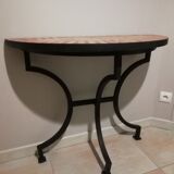 Half-moon console in Zellige and wrought iron