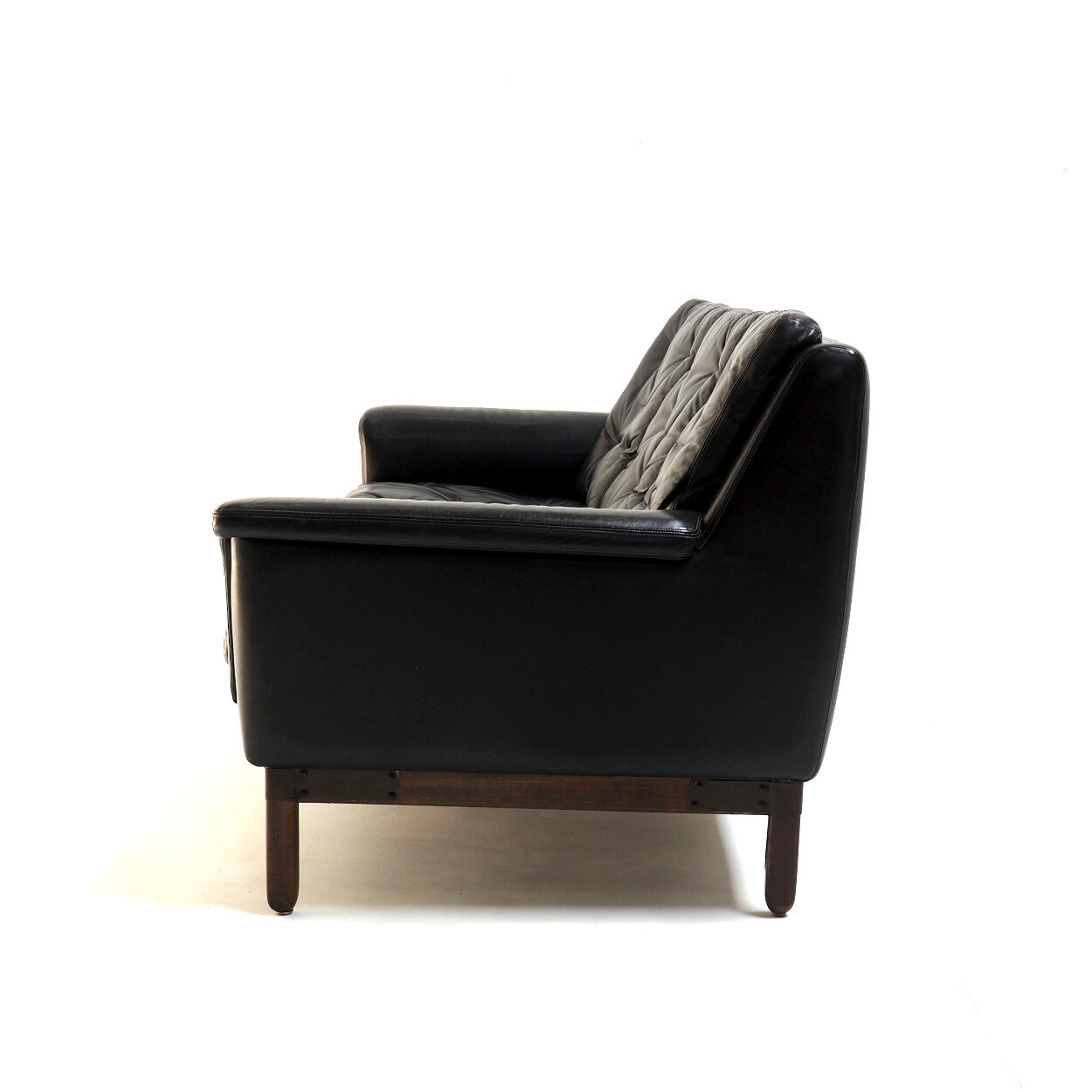 Black leather sofa