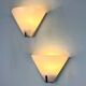 Pair of mid-century conical opal glass wall lights, Italy 1960s