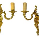 Paire d'appliques murales en bronze chandelier, style classique, Louis XV