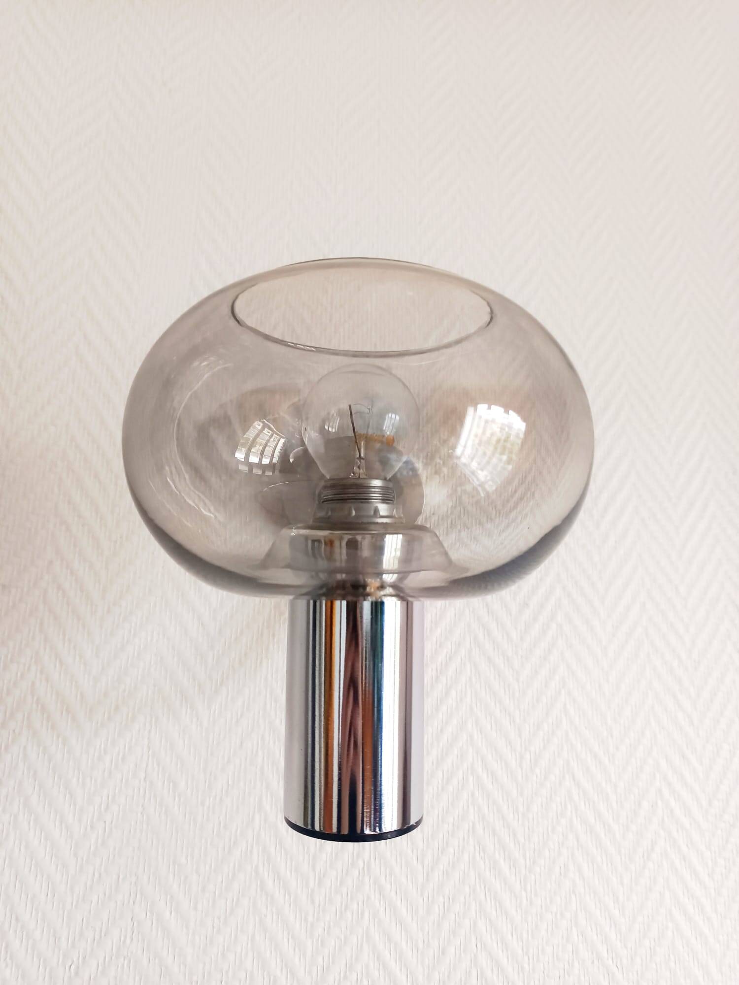 Vintage chrome metal wall light 1970s Sciolari style