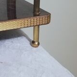 Étagère vintage à poser ou fixer en formica et laiton