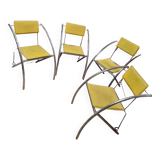 Set of 4 vintage tubular armchairs – modernist design from the 60s and 70s
