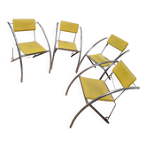 Set of 4 vintage tubular armchairs – modernist design from the 60s and 70s