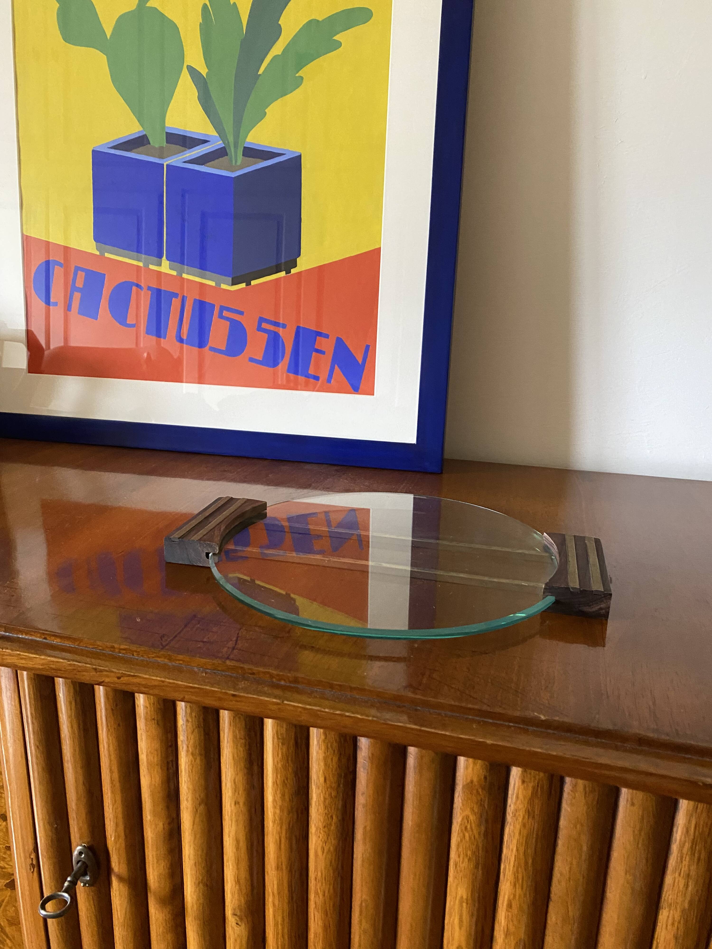 Art deco glass tray, France 1930s