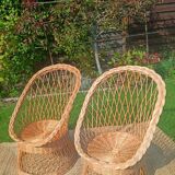 Rattan and wicker basket chairs