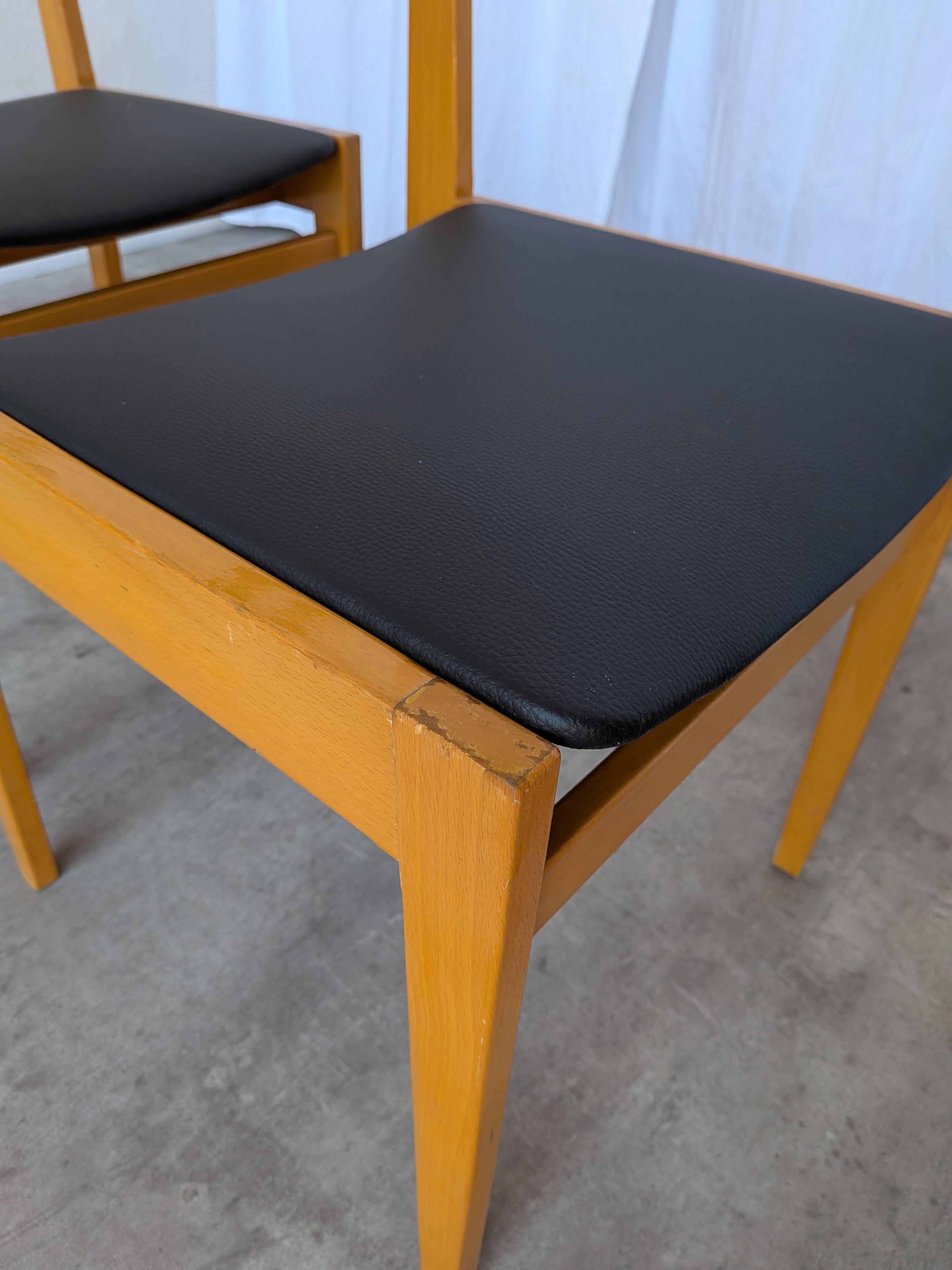 Chaises de salle à manger en bois scandinave vintage - Branko Ursic STOL Kamnik, ensemble o