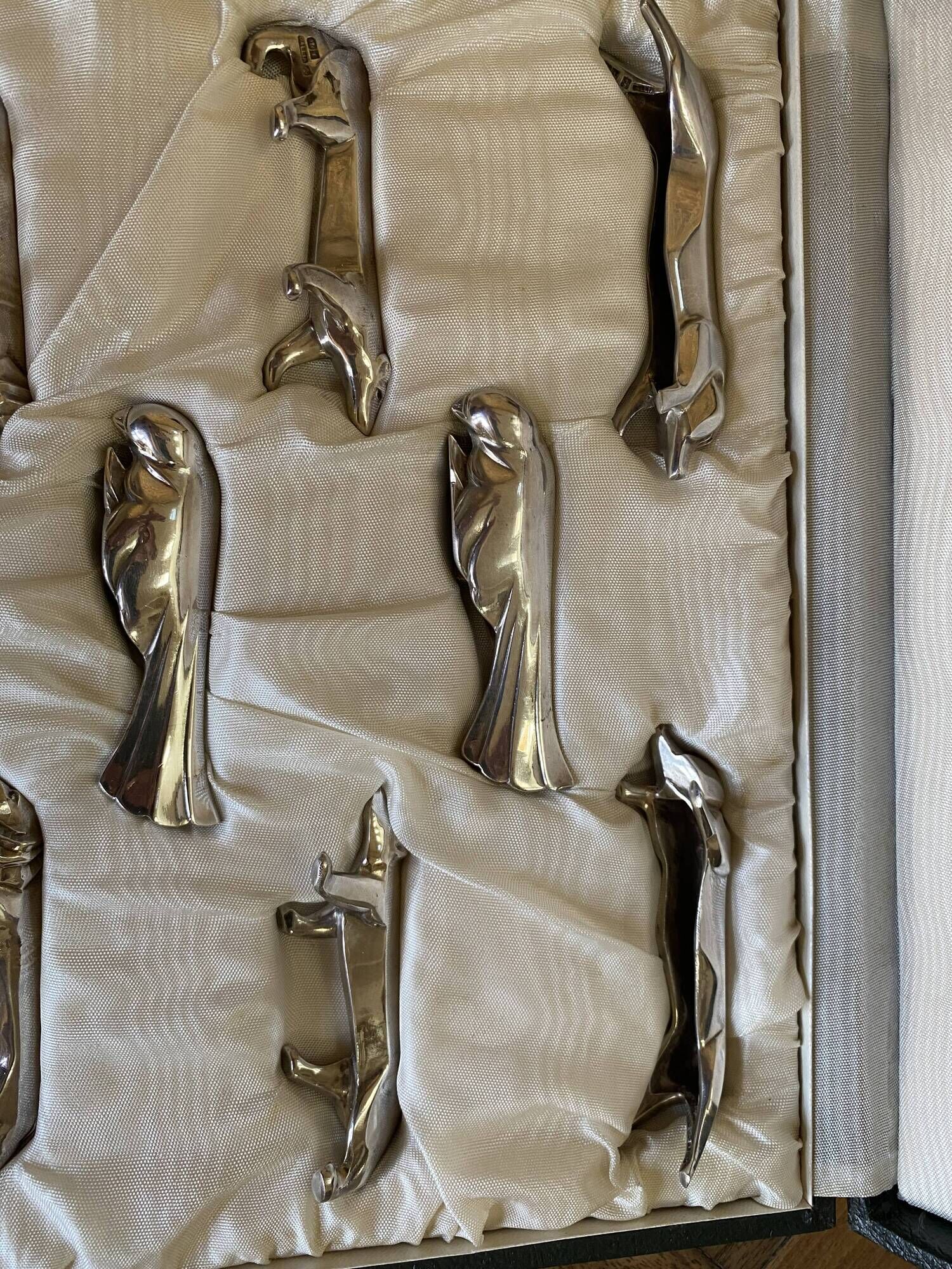 set of 12 animal-shaped knife rests in Art Deco style by Christofle