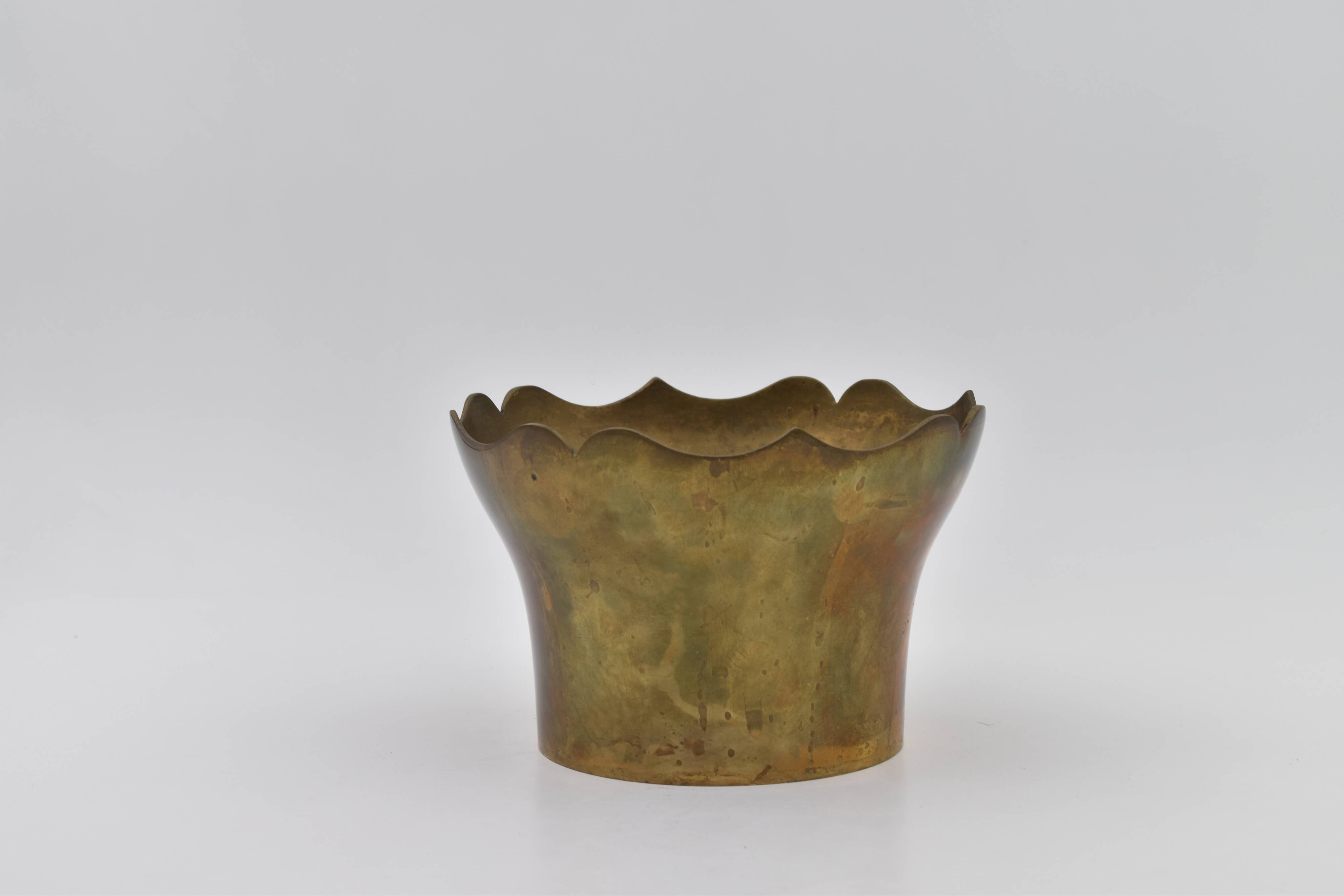 Brass pot plant cover