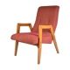 Fauteuil d'origine vintage "Relax", années 1960, Europe de l'Est, rénové, tissu rouge