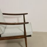 Scandinavian armchair 1960 curved armrests