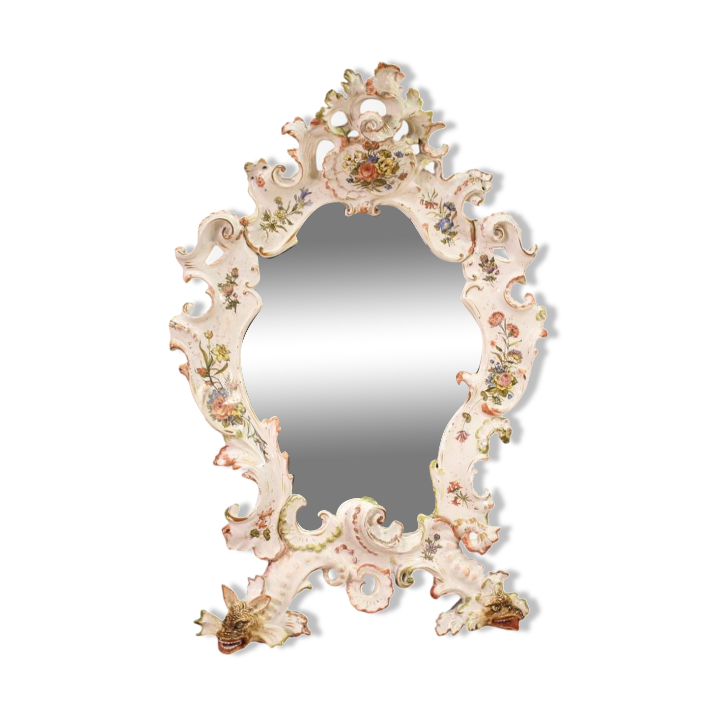 Grand miroir en céramique du XXe siècle