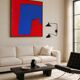 Minimalist abstract "blue shape" signed