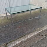 Vintage glass slab coffee table
