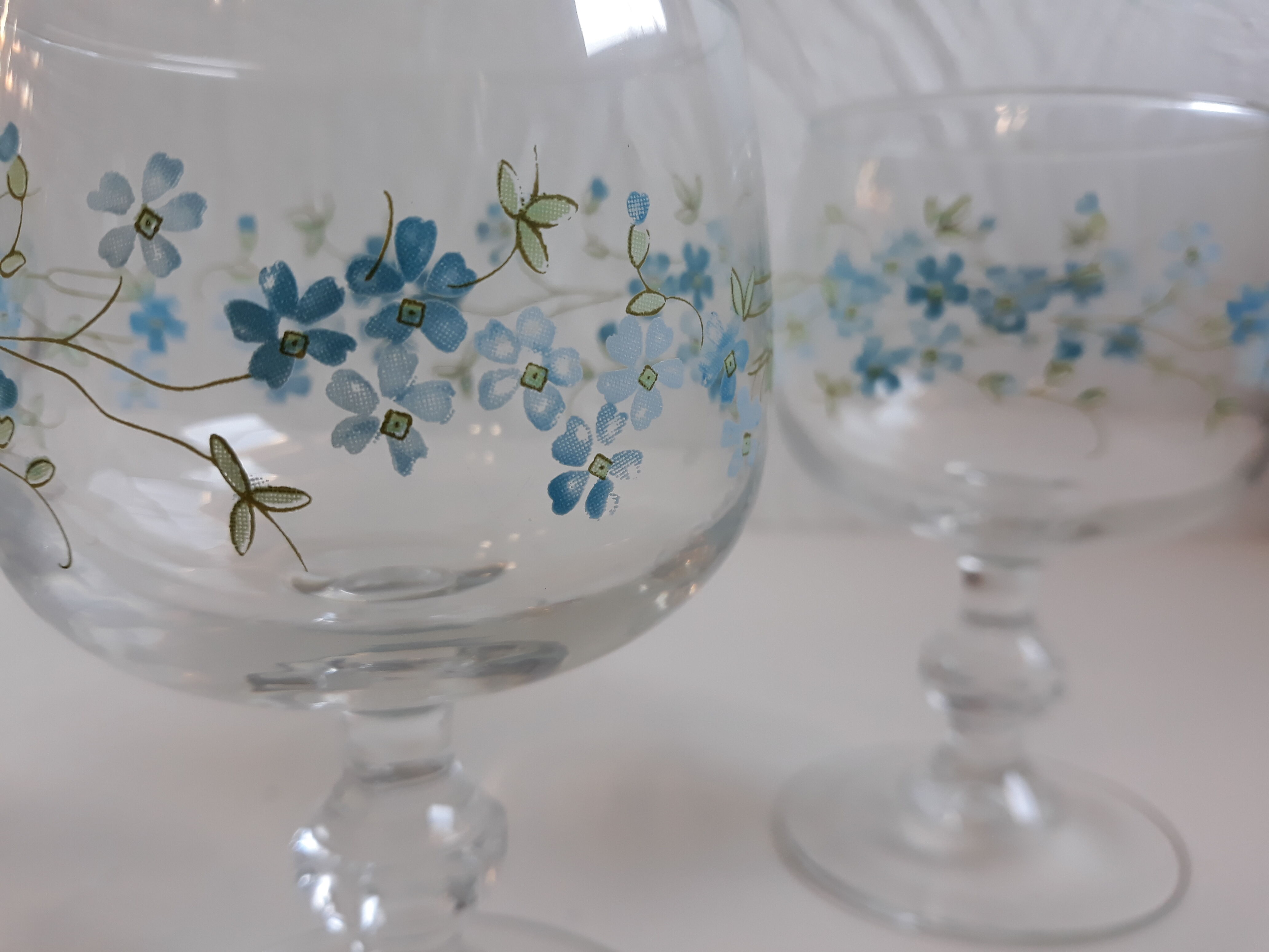 6 Verres myosotis