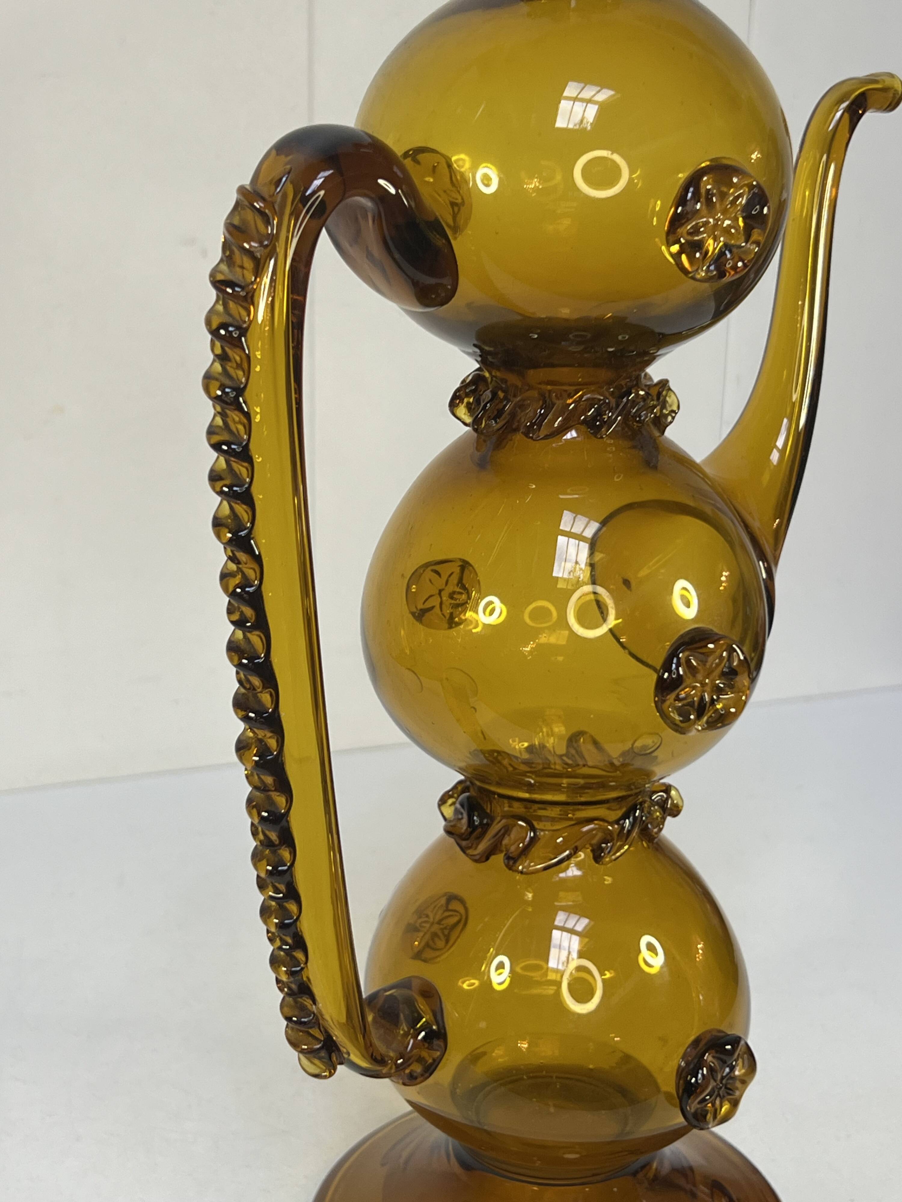 Large 20th century blown glass bottle