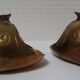 Two vintage brass fish ashtrays