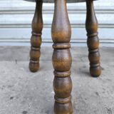 Turned wooden tripod stool