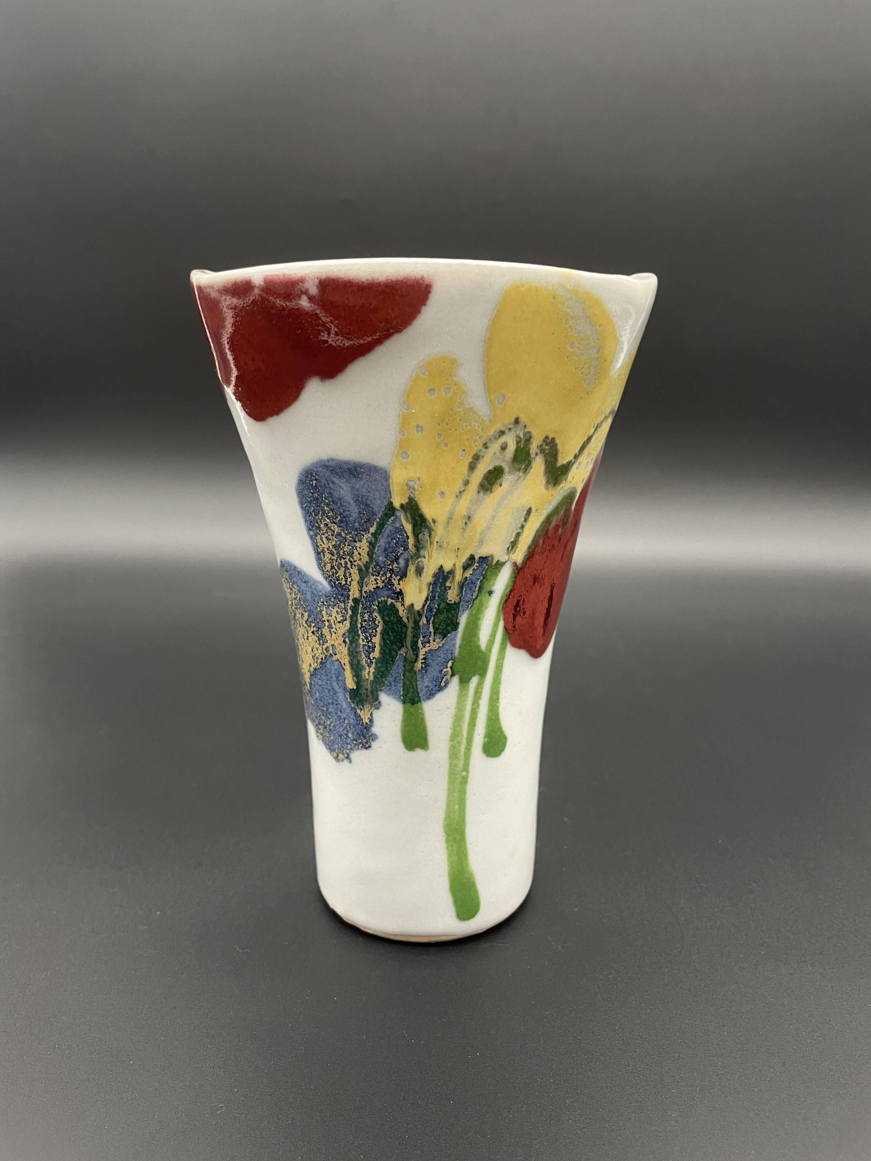 Poppy vase by Janice Tchalenko for Dartington Pottery, 1980s.