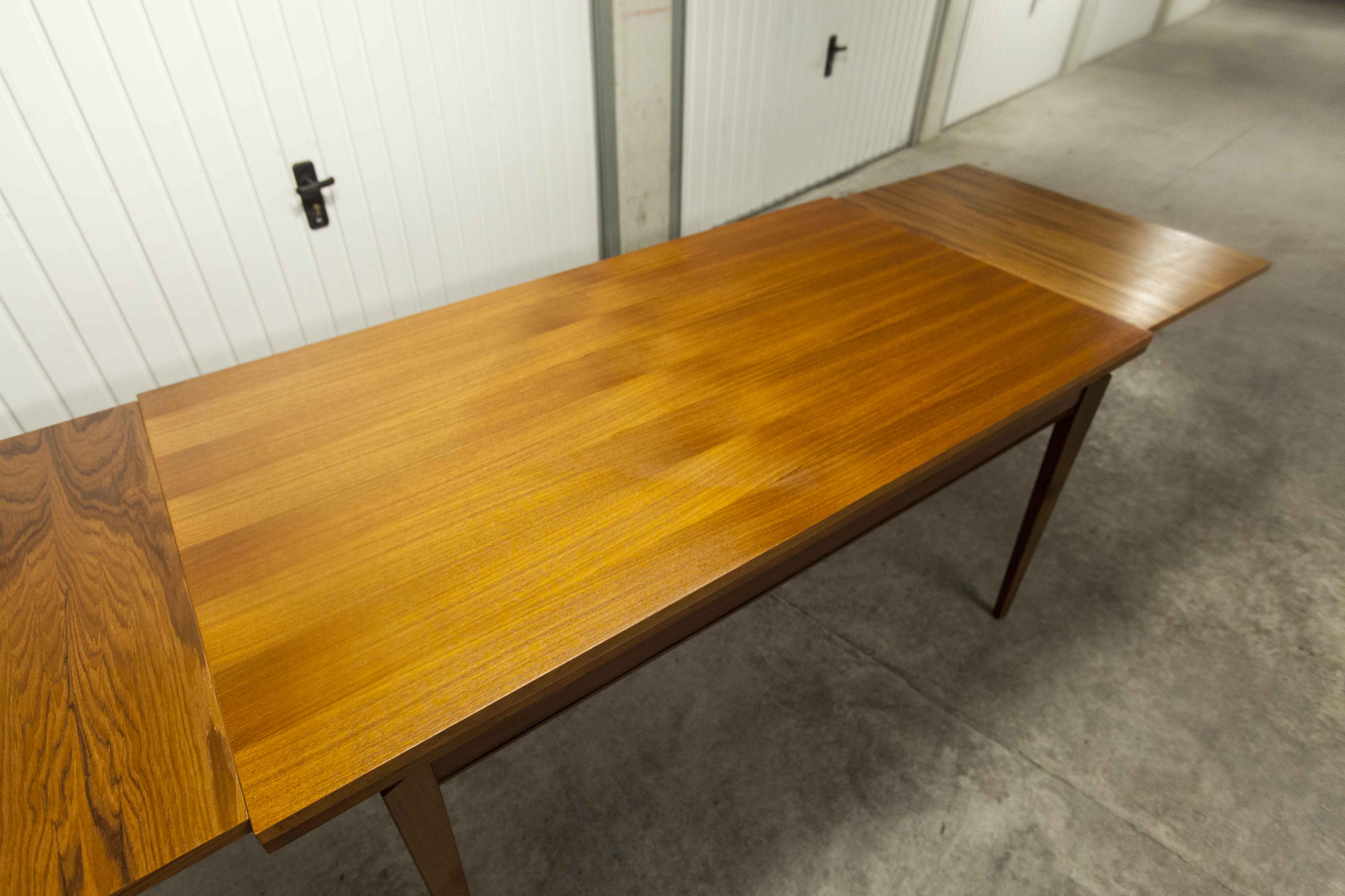 60's rectangular Scandinavian table with extension cords