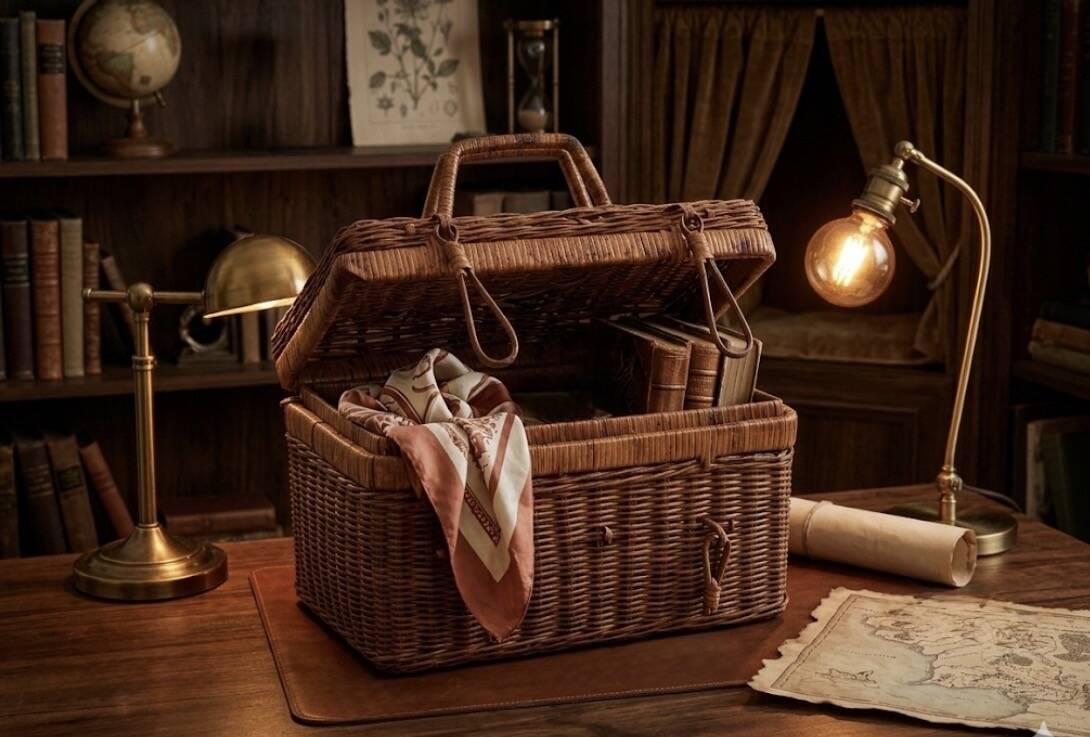 Rattan basket, 1960s