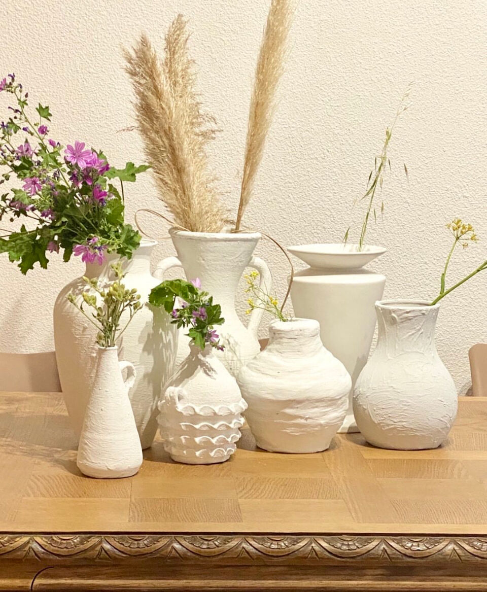 White terracotta vase