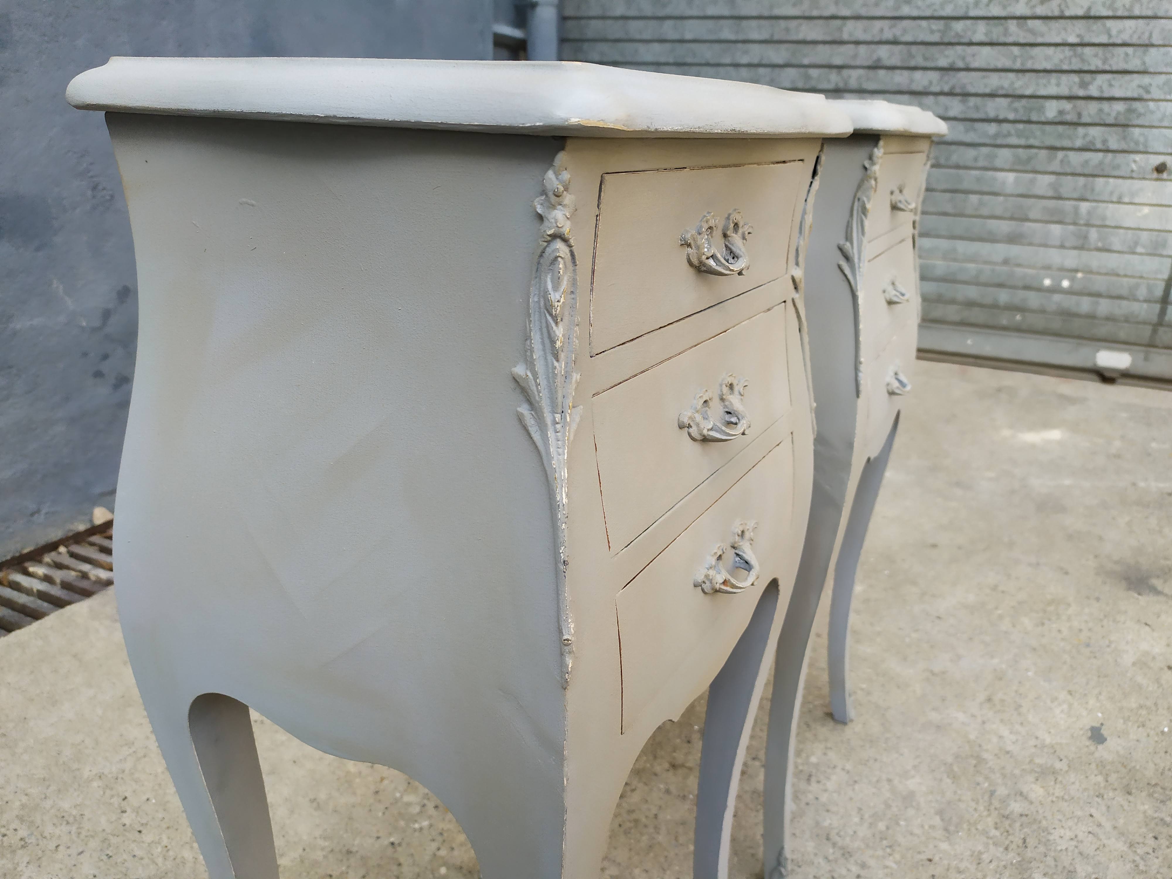 Pair of bedside Louis XV shabby style