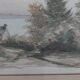 Framed watercolour under glass signed B. Lavenan Breton Painter Made In France