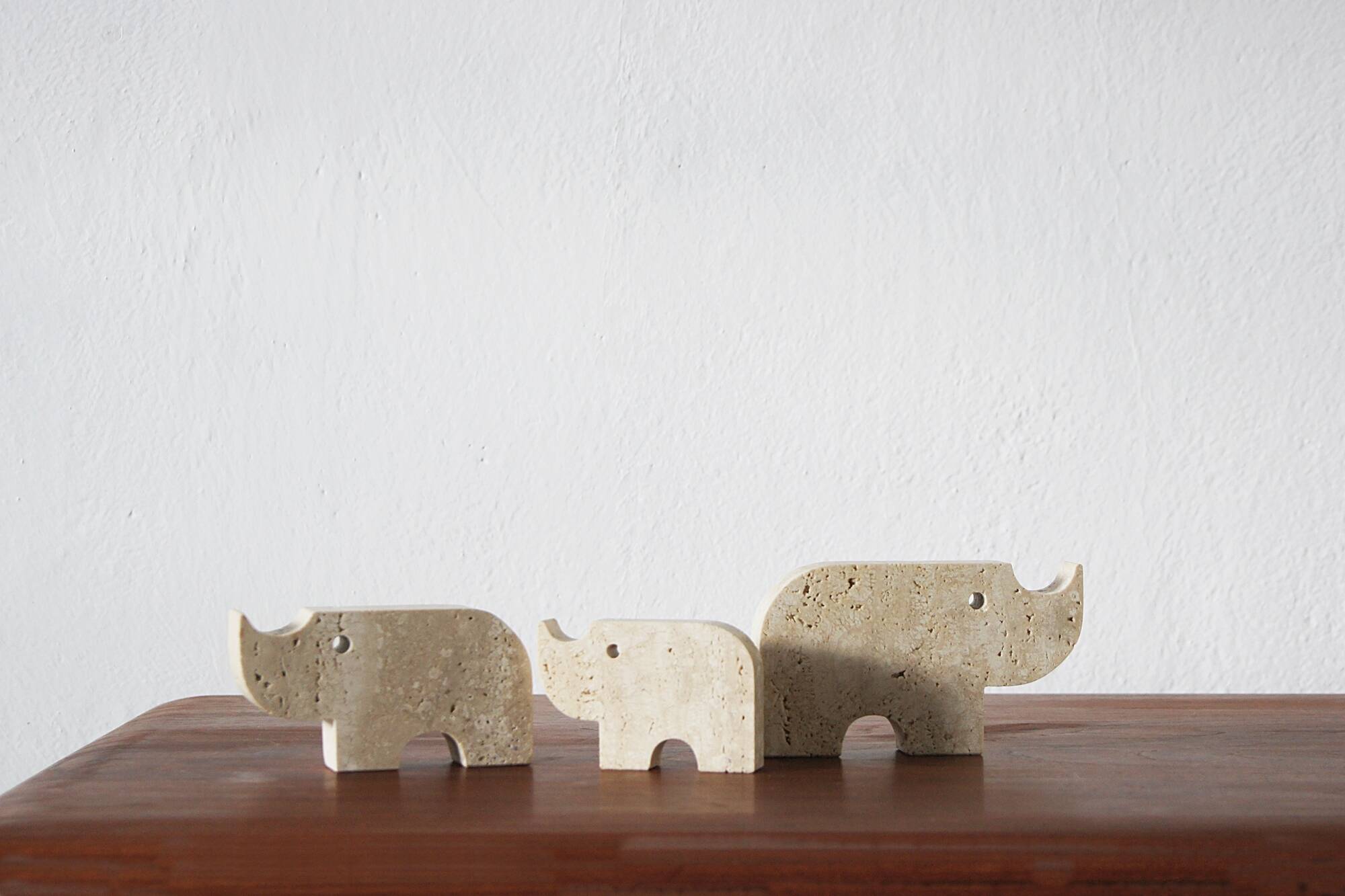 Travertine Animal Sculptures from Fratelli Mannelli, 1970, Set of 3