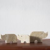 Travertine Animal Sculptures from Fratelli Mannelli, 1970, Set of 3