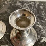 Pair of silver metal candlesticks