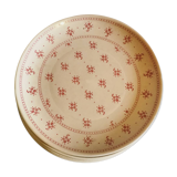 Plates to desserts, fine faience of Gien, flowers pink powder