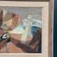 Original Swedish Oil on Panel – “Figure with Boats” by Nils Öst (1908–1982)